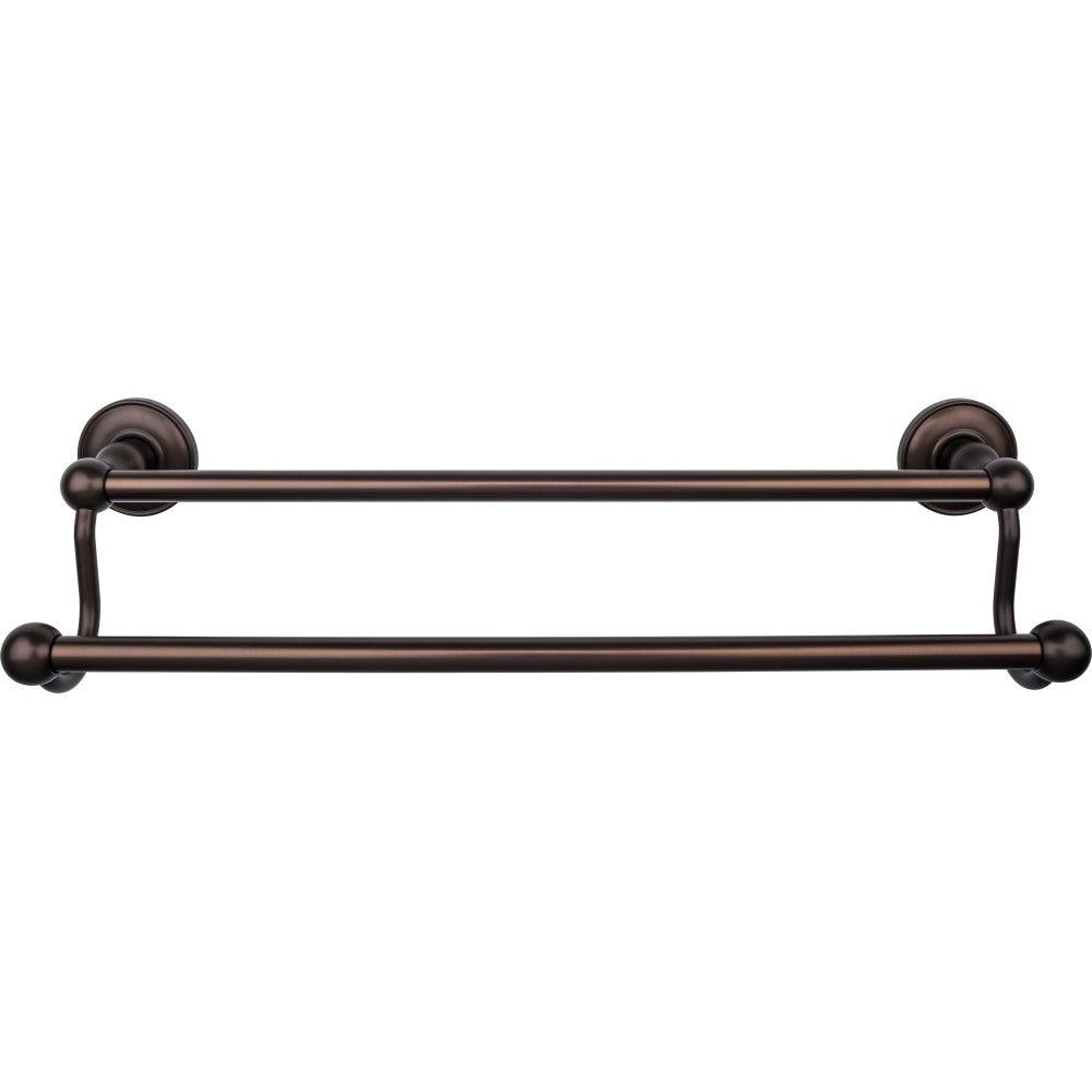 Edwardian Bath 18" Double Towel Rod - Smooth Backplate - Oil Rubbed Bronze - New York Hardware