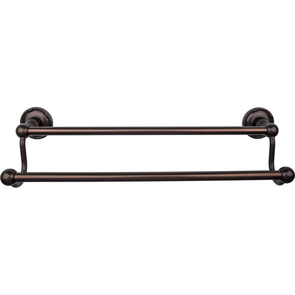 Edwardian Bath 18" Double Towel Rod - Ribbon Backplate - Oil Rubbed Bronze - New York Hardware