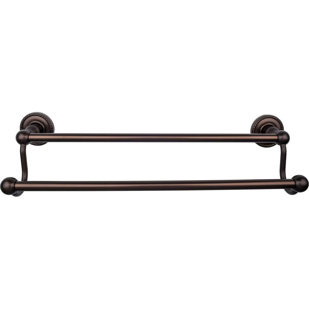 Edwardian Bath 18" Double Towel Rod - Rope Backplate - Oil Rubbed Bronze - New York Hardware