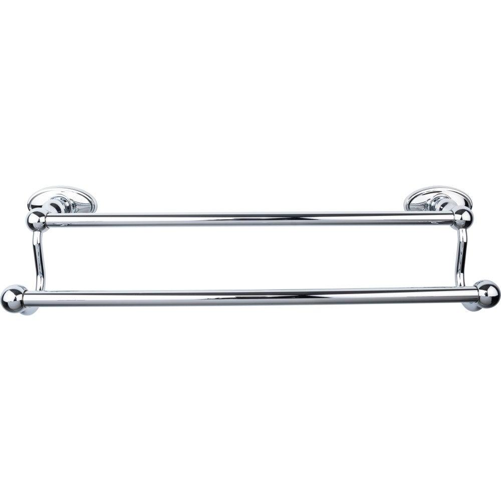 Edwardian Bath 18" Double Towel Rod - Oval Backplate - Polished Chrome - New York Hardware
