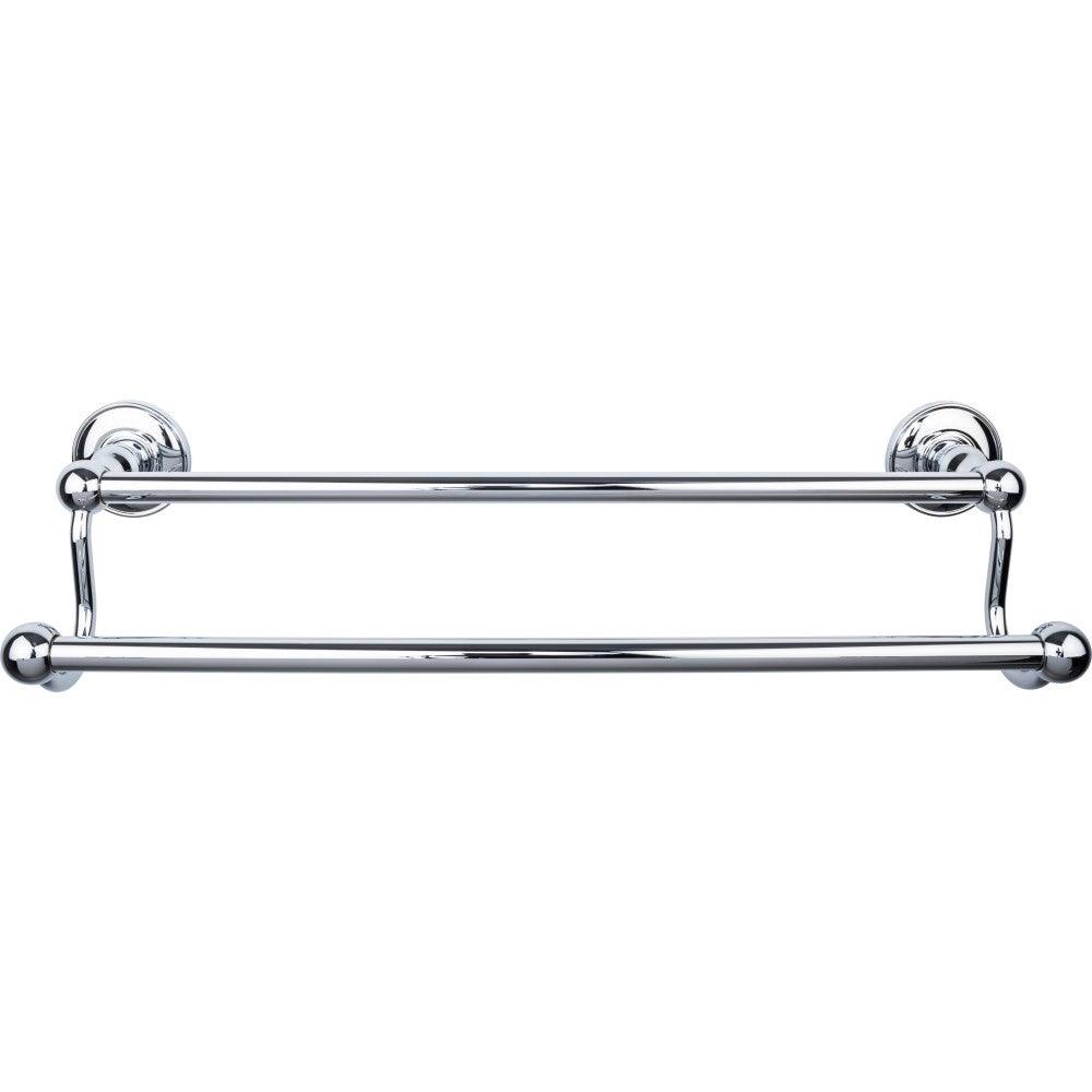 Edwardian Bath 18" Double Towel Rod - Smooth Backplate - Polished Chrome - New York Hardware