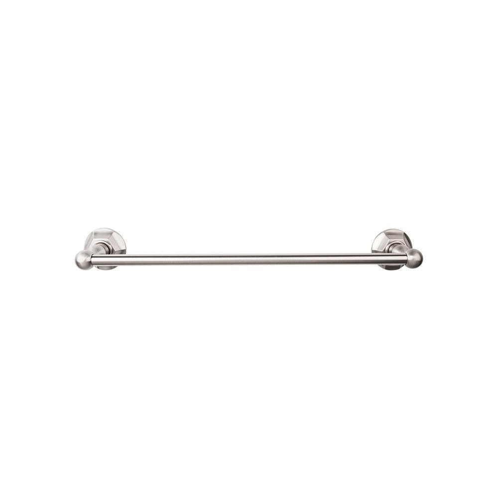 Edwardian Bath 24" Single Towel Rod - Hex Backplate - Brushed Satin Nickel - New York Hardware