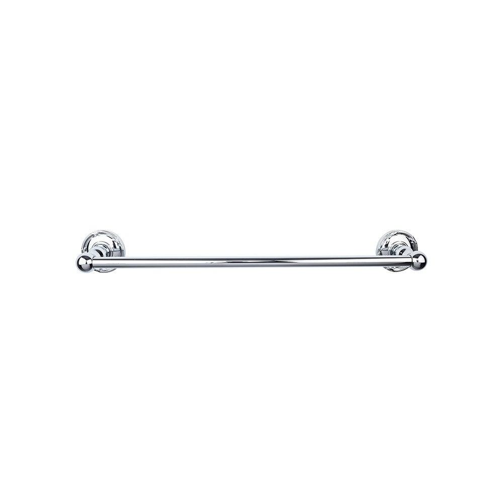 Edwardian Bath 24" Single Towel Rod - Ribbon Backplate - Polished Chrome - New York Hardware
