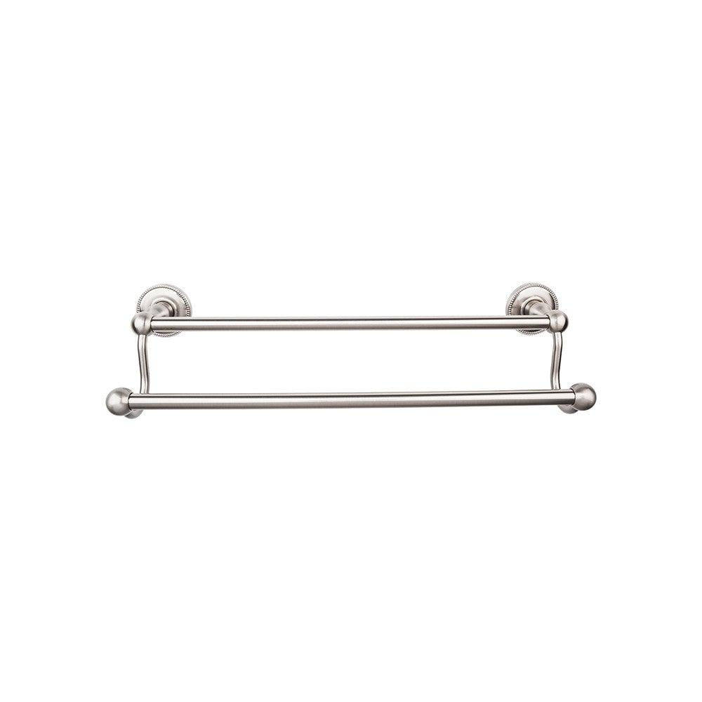 Edwardian Bath 24" Double Towel Rod - Beaded Backplate - Brushed Satin Nickel - New York Hardware