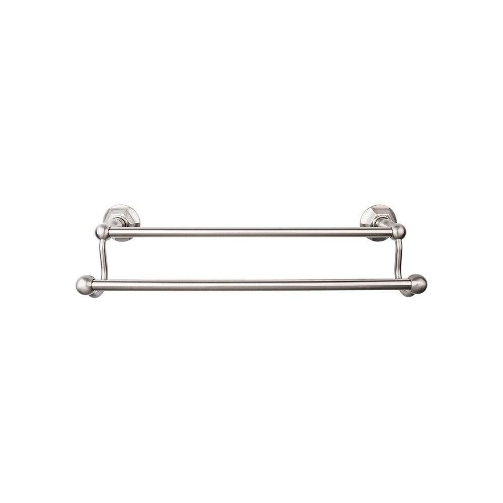 Edwardian Bath 24" Double Towel Rod - Hex Backplate - Brushed Satin Nickel - New York Hardware
