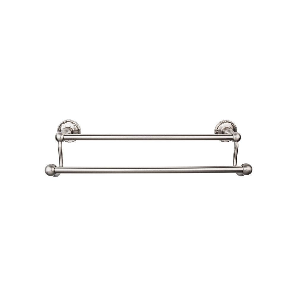 Edwardian Bath 24" Double Towel Rod - Ribbon Backplate - Brushed Satin Nickel - New York Hardware