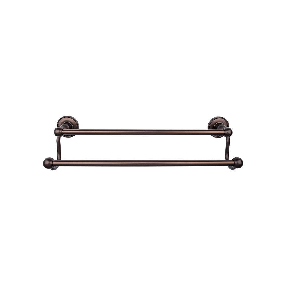 Edwardian Bath 24" Double Towel Rod - Beaded Backplate - Oil Rubbed Bronze - New York Hardware
