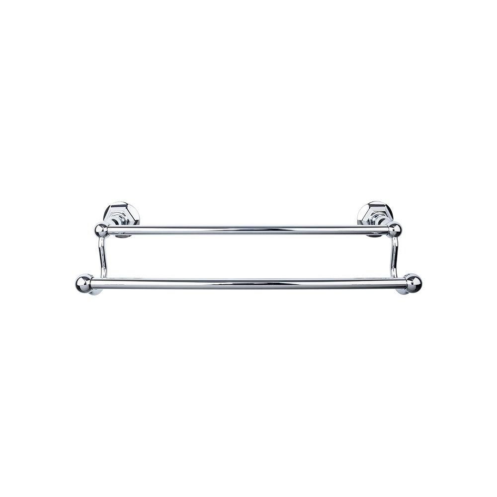 Edwardian Bath 24" Double Towel Rod - Hex Backplate - Polished Chrome - New York Hardware