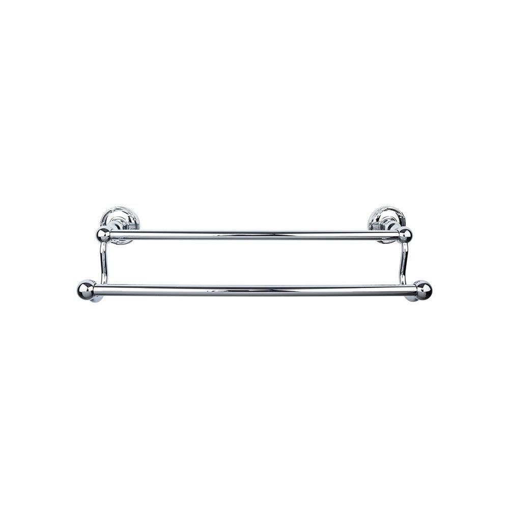 Edwardian Bath 24" Double Towel Rod - Ribbon Backplate - Polished Chrome - New York Hardware