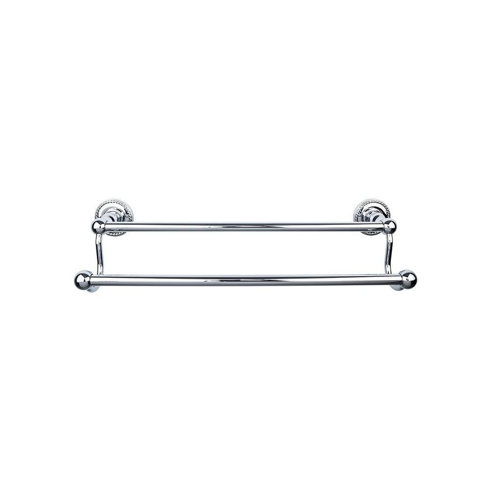 Edwardian Bath 24" Double Towel Rod - Rope Backplate - Polished Chrome - New York Hardware