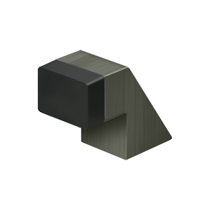 Small Solid Brass Contemporary Floor Door Bumper by Deltana -  - Antique Nickel - New York Hardware