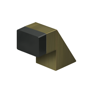 Small Solid Brass Contemporary Floor Door Bumper by Deltana -  - Antique Brass - New York Hardware