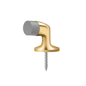 Bent Solid Brass Floor Door Bumper by Deltana -  - PVD Polished Brass - New York Hardware