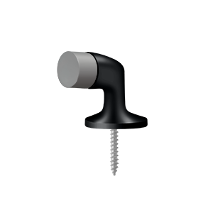 Bent Solid Brass Floor Door Bumper by Deltana -  - Paint Black - New York Hardware