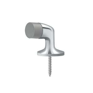 Bent Solid Brass Floor Door Bumper by Deltana -  - Polished Chrome - New York Hardware