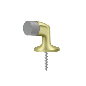 Bent Solid Brass Floor Door Bumper by Deltana -  - Unlacquered Brass - New York Hardware