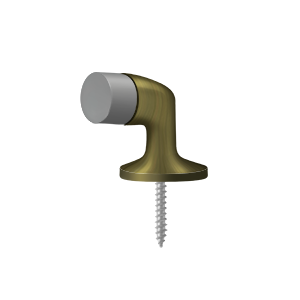 Bent Solid Brass Floor Door Bumper by Deltana -  - Antique Brass - New York Hardware