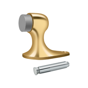 Smooth Solid Brass Floor Door Bumper by Deltana -  - PVD Polished Brass - New York Hardware