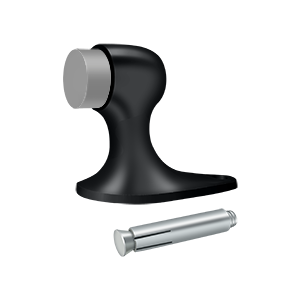 Smooth Solid Brass Floor Door Bumper by Deltana -  - Paint Black - New York Hardware
