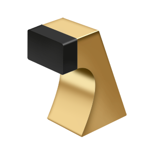 Large Solid Brass Contemporary Floor Door Bumper by Deltana -  - PVD Polished Brass - New York Hardware