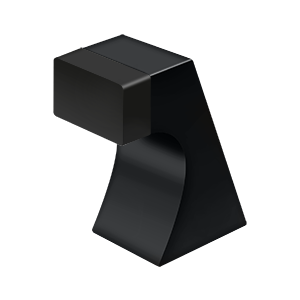 Large Solid Brass Contemporary Floor Door Bumper by Deltana -  - Paint Black - New York Hardware
