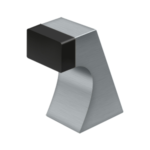 Large Solid Brass Contemporary Floor Door Bumper by Deltana -  - Brushed Chrome - New York Hardware