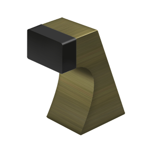 Large Solid Brass Contemporary Floor Door Bumper by Deltana -  - Antique Brass - New York Hardware