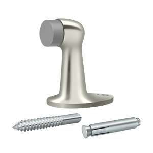 Long Solid Brass Floor Door Bumper by Deltana -  - Polished Nickel - New York Hardware