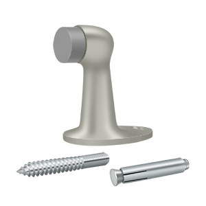 Long Solid Brass Floor Door Bumper by Deltana -  - Brushed Nickel - New York Hardware