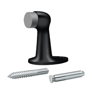 Long Solid Brass Floor Door Bumper by Deltana -  - Paint Black - New York Hardware