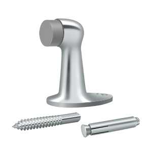 Long Solid Brass Floor Door Bumper by Deltana -  - Polished Chrome - New York Hardware