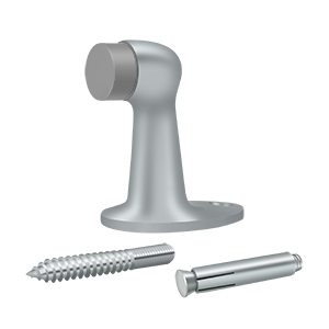 Long Solid Brass Floor Door Bumper by Deltana -  - Brushed Chrome - New York Hardware