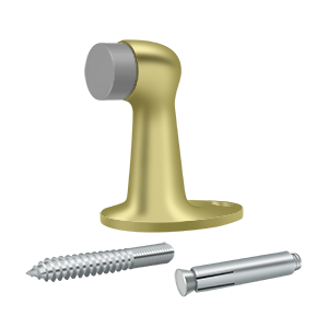 Long Solid Brass Floor Door Bumper by Deltana -  - Polished Brass - New York Hardware