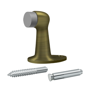 Long Solid Brass Floor Door Bumper by Deltana -  - Antique Brass - New York Hardware