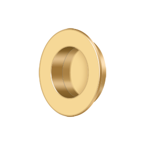 Modern Round HD Flush Pull by Deltana - 1-7/8" - PVD Polished Brass - New York Hardware