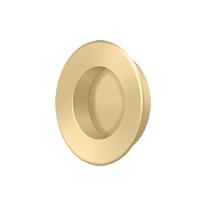 Modern Round HD Flush Pull by Deltana - 1-7/8" - Brushed Brass - New York Hardware