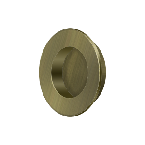 Modern Round HD Flush Pull by Deltana - 1-7/8" - Antique Brass - New York Hardware