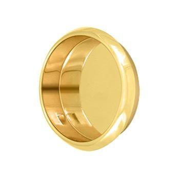 Round Flush Pull, 2 1/8" - PVD - Polished Brass - New York Hardware Online