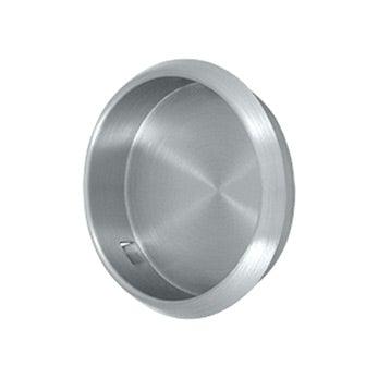 Round Flush Pull, 2 1/8" - Brushed Chrome - New York Hardware Online