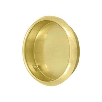 Round Flush Pull, 2 1/8" - Polished Brass - New York Hardware Online