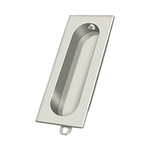 Rectangle Flush Pull w/ Oblong Cut Out by Deltana -  - Polished Nickel - New York Hardware