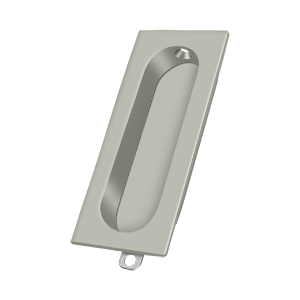 Rectangle Flush Pull w/ Oblong Cut Out by Deltana -  - Brushed Nickel - New York Hardware