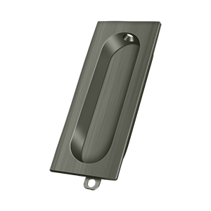 Rectangle Flush Pull w/ Oblong Cut Out by Deltana -  - Antique Nickel - New York Hardware