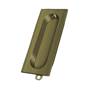 Rectangle Flush Pull w/ Oblong Cut Out by Deltana -  - Antique Brass - New York Hardware
