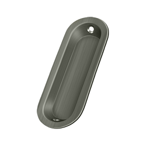 Thick Oblong Flush Pull by Deltana -  - Antique Nickel - New York Hardware