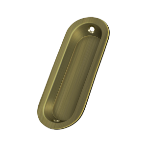 Thick Oblong Flush Pull by Deltana -  - Antique Brass - New York Hardware