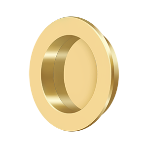 Modern Round HD Flush Pull by Deltana - 2-3/8" - PVD Polished Brass - New York Hardware