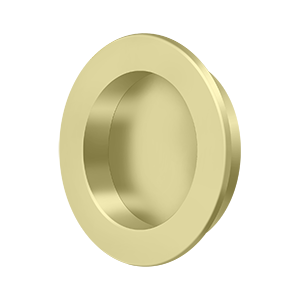 Modern Round HD Flush Pull by Deltana - 2-3/8" - Unlacquered Brass - New York Hardware