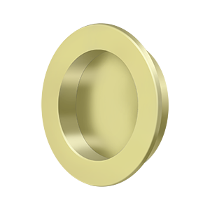 Modern Round HD Flush Pull by Deltana - 2-3/8" - Polished Brass - New York Hardware