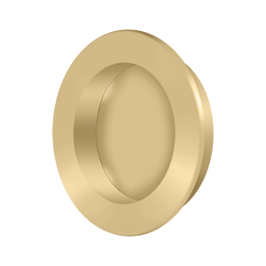 Modern Round HD Flush Pull by Deltana - 2-3/8" - Brushed Brass - New York Hardware
